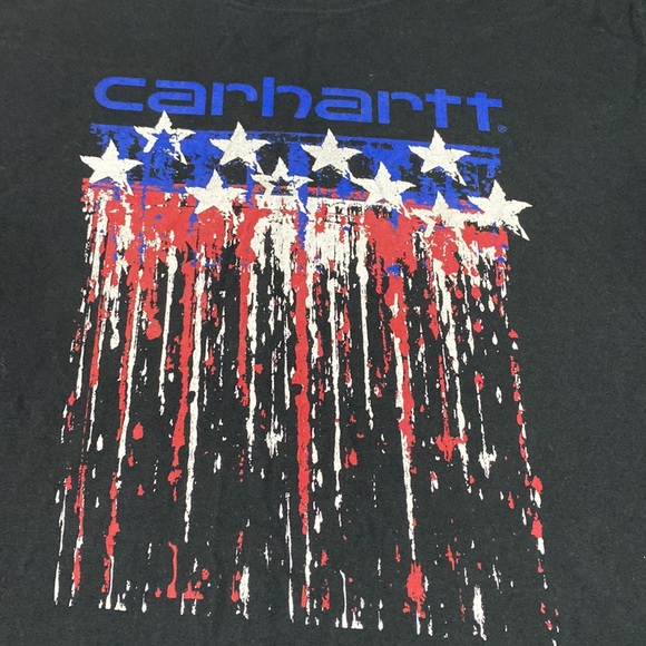Carhartt graphic logo T-shirt size extra large USA flag graphic 4th of July tee - Picture 2 of 9